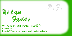 milan faddi business card